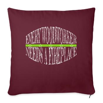 aaron charpentier tshirts lumberman déclaration - Housse de coussin décorative 45 x 45 cm - bordeaux - Devant