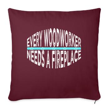 blogueur heureux charpentier fille tshirts forestier - Housse de coussin décorative 45 x 45 cm - bordeaux - Devant