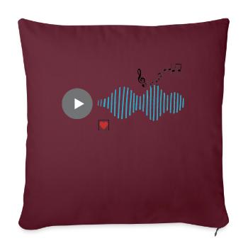 Soundwave - Sofakissenbezug 45 x 45 cm - Burgunderrot - Vorne