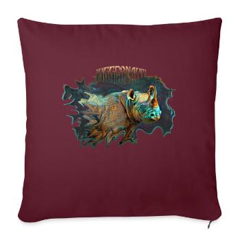 Rhinoceros - Housse de coussin décorative 45 x 45 cm - bordeaux - Devant