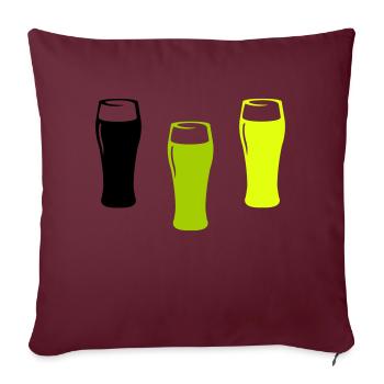Verres à bière - Housse de coussin décorative 45 x 45 cm - bordeaux - Devant