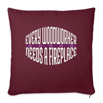 charpentier de construction bûcheron - Housse de coussin décorative 45 x 45 cm - bordeaux - Devant