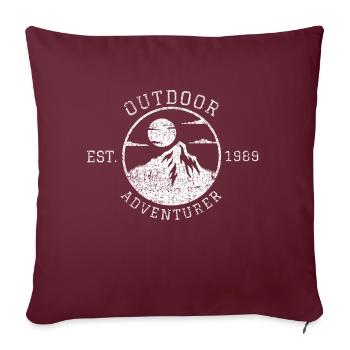 Aventurier en plein air 1989 - Housse de coussin décorative 45 x 45 cm - bordeaux - Devant