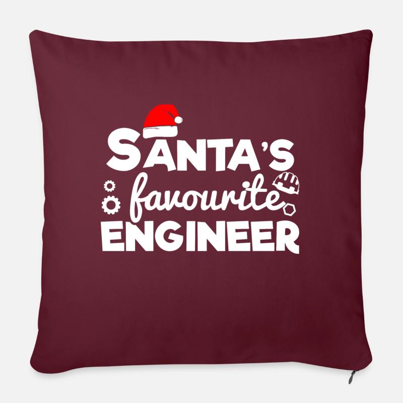 Funny Christmas Santa's favourite engineer - Sofakissenbezug 45 x 45 cm - Burgunderrot