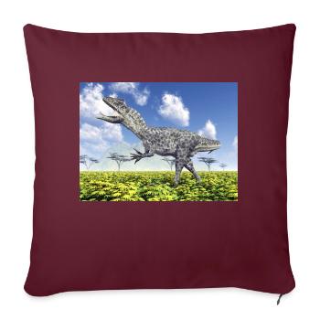 Dinosaure Allosaurus - Housse de coussin décorative 45 x 45 cm - bordeaux - Devant