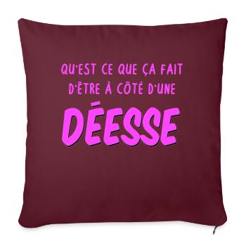 belle femme déesse cadeau - Housse de coussin décorative 45 x 45 cm - bordeaux - Devant