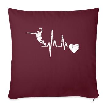 Basket-ball Équipe de basket-ball Basketteur - Housse de coussin décorative 45 x 45 cm - bordeaux - Devant