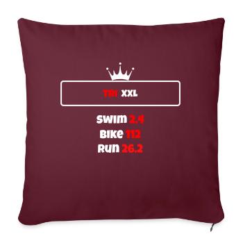 T shirt triathlon Distance XXL - Housse de coussin décorative 45 x 45 cm - bordeaux - Devant