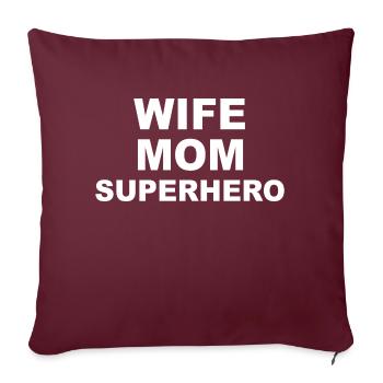 Mère disant cadeau Fête des mères - Housse de coussin décorative 45 x 45 cm - bordeaux - Devant