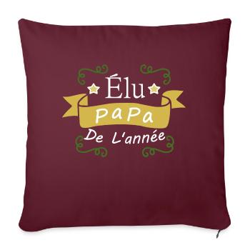 Elu papa de l'année - Housse de coussin décorative 45 x 45 cm - bordeaux - Devant