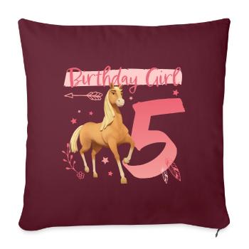 Spirit Birthday Girl 5 Birthday Outfit Gift - Sofa pillowcase 17,3'' x 17,3'' (45 x 45 cm) - burgundy - Front