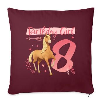 Spirit Birthday Girl 8 Regalo di compleanno - Copricuscino per divano, 45 x 45 cm - rosso borgogna - Fronte