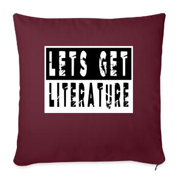 Book Cat Wine Comics Book Reader Love Joke - Housse de coussin décorative 45 x 45 cm - bordeaux - Devant