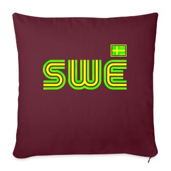 Suède Suède drapeau national norden skandinavia - Housse de coussin décorative 45 x 45 cm - bordeaux - Devant
