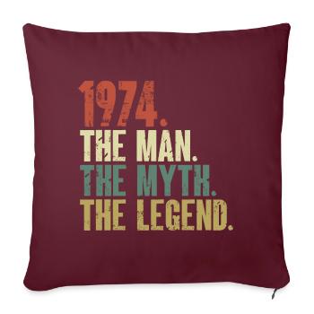 Né en 1974, l’homme, le mythe, la légende - Housse de coussin décorative 45 x 45 cm - bordeaux - Devant