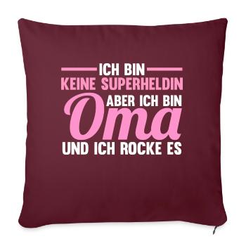 Großmutter Oma - Sofakissenbezug 45 x 45 cm - Burgunderrot - Vorne