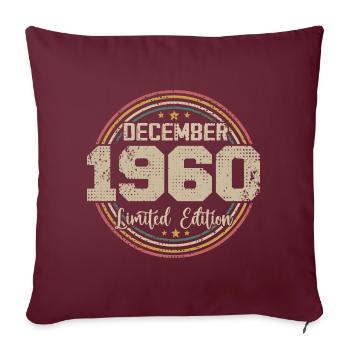 Les Légendes Sont Nées En Décembre 1960 - 1960 - Housse de coussin décorative 45 x 45 cm - bordeaux - Devant