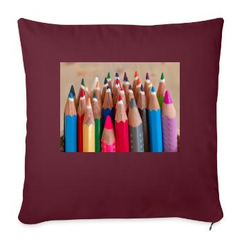 Crayons de couleur - Housse de coussin décorative 45 x 45 cm - bordeaux - Devant