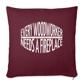 Chop bois bûcheron citation charpentier sexy T-shirts - Housse de coussin décorative 45 x 45 cm - bordeaux - Devant