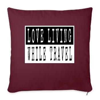 Camping Drôle Calligraphique Randonnée Manger Dormir Voyage - Housse de coussin décorative 45 x 45 cm - bordeaux - Devant