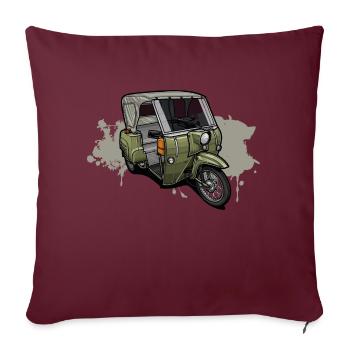 Duo DDR Dreirad - Illustration - Sofakissenbezug 45 x 45 cm - Burgunderrot - Vorne