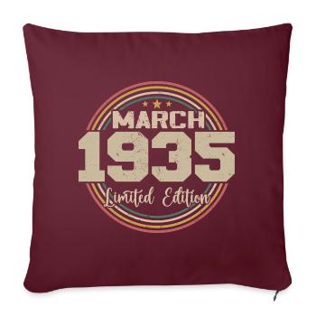 Awesome seit März 1935 Geburtstag 1935 Geschenk - Sofakissenbezug 45 x 45 cm - Burgunderrot - Vorne