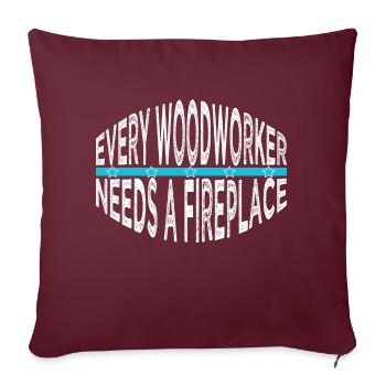 déclaration charpentier de construction - Housse de coussin décorative 45 x 45 cm - bordeaux - Devant