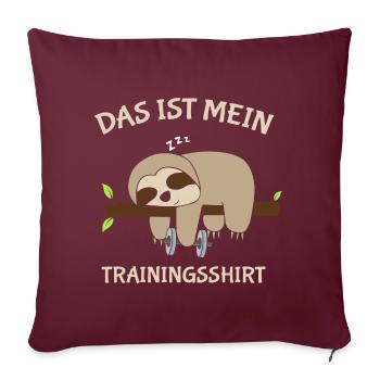 Chemise d’entraînement de paresseux - Housse de coussin décorative 45 x 45 cm - bordeaux - Devant