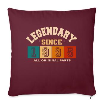 Legendary since 1935 vintage rétro anniversaire - Housse de coussin décorative 45 x 45 cm - bordeaux - Devant