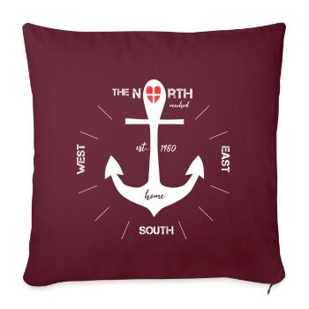 Ancré Danemark Copenhague - Housse de coussin décorative 45 x 45 cm - bordeaux - Devant