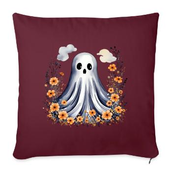 Petit fantôme mignon - Housse de coussin décorative 45 x 45 cm - bordeaux - Devant