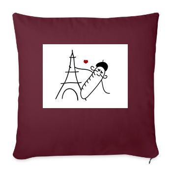 Aimer la France - Housse de coussin décorative 45 x 45 cm - bordeaux - Devant