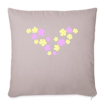 Beaucoup de jolies fleurs motif décoratif coloré belle - Housse de coussin décorative 45 x 45 cm - taupe clair - Devant