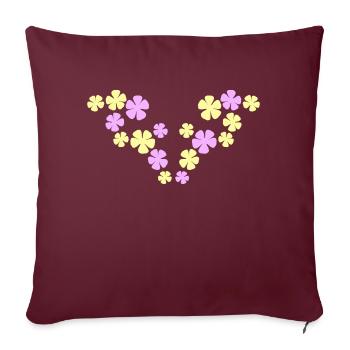 Many Pretty Flowers Colorful Decorative Pattern Beautiful - Sofa pillowcase 17,3'' x 17,3'' (45 x 45 cm) - burgundy - Front