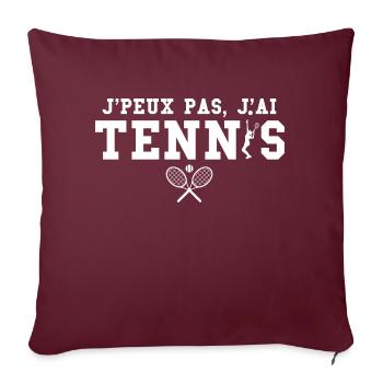 Joueuse de Tennis - Housse de coussin décorative 45 x 45 cm - bordeaux - Devant