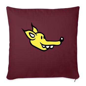 Visage de chien Petit chiot heureux Animal de compagnie - Housse de coussin décorative 45 x 45 cm - bordeaux - Devant