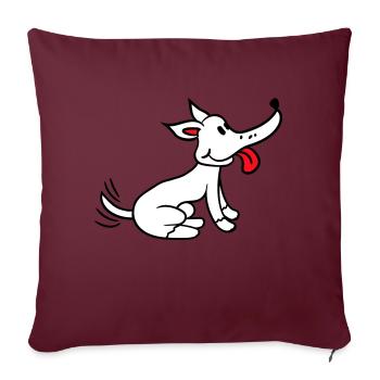 Dog wagging excited cute happy - Sofa pillowcase 17,3'' x 17,3'' (45 x 45 cm) - burgundy - Front