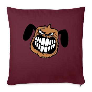 chien monstre méchant dangereux dents sourire sourire - Housse de coussin décorative 45 x 45 cm - bordeaux - Devant