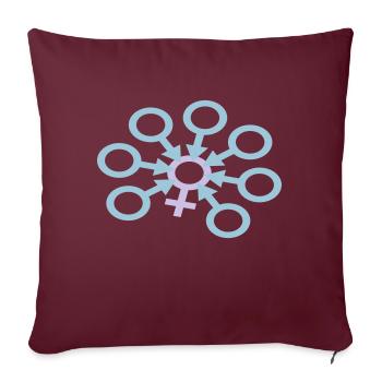 GangBang Symbol 2-farbig - Sofakissenbezug 45 x 45 cm - Burgunderrot - Vorne