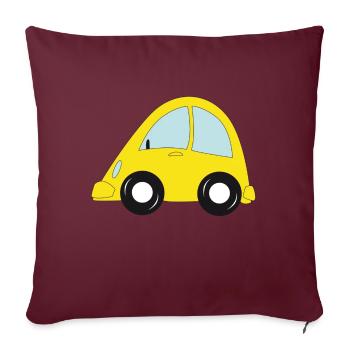 gelbe Auto - Sofakissenbezug 45 x 45 cm - Burgunderrot - Vorne