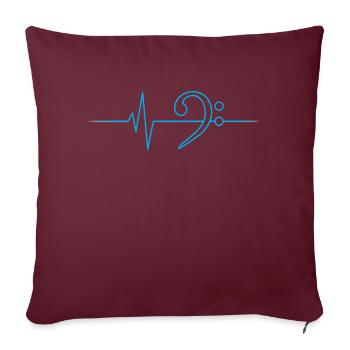 LowHeartBeat cyan - Sofakissenbezug 45 x 45 cm - Burgunderrot - Vorne