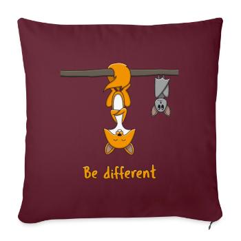 Renard chauves-souris Be Different amoureux des animaux - Housse de coussin décorative 45 x 45 cm - bordeaux - Devant