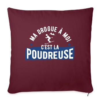 Drogue poudreuse cadeau - Housse de coussin décorative 45 x 45 cm - bordeaux - Devant