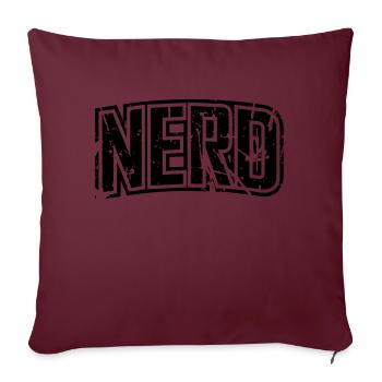 Nerd Vintage distressed Schriftzug - Sofakissenbezug 45 x 45 cm - Burgunderrot - Vorne