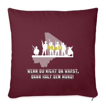 Soldat militaire Bundeswehr Mali utiliser - Housse de coussin décorative 45 x 45 cm - bordeaux - Devant