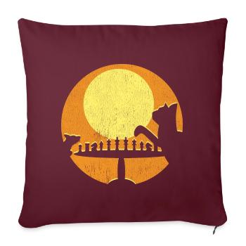 Jeu de souris chat d'échecs - Housse de coussin décorative 45 x 45 cm - bordeaux - Devant