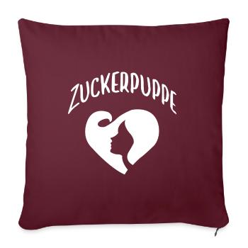 Poupée Sugar Cute Girl Girly - Housse de coussin décorative 45 x 45 cm - bordeaux - Devant