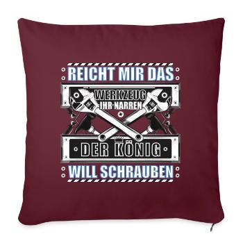 Werkstatt Mechaniker Schrauber - Sofakissenbezug 45 x 45 cm - Burgunderrot - Vorne