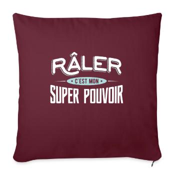 Râler super pouvoir drole - Housse de coussin décorative 45 x 45 cm - bordeaux - Devant
