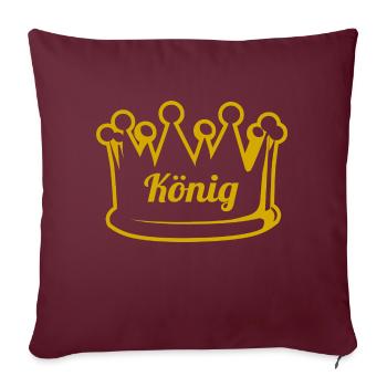 Roi - Housse de coussin décorative 45 x 45 cm - bordeaux - Devant